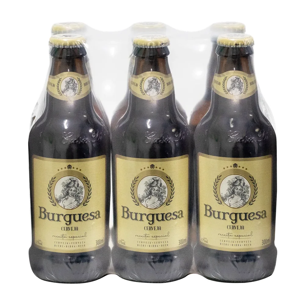 CERVEZA BURGUESA 6X300ML - VIDRO DESCARTAVEL
